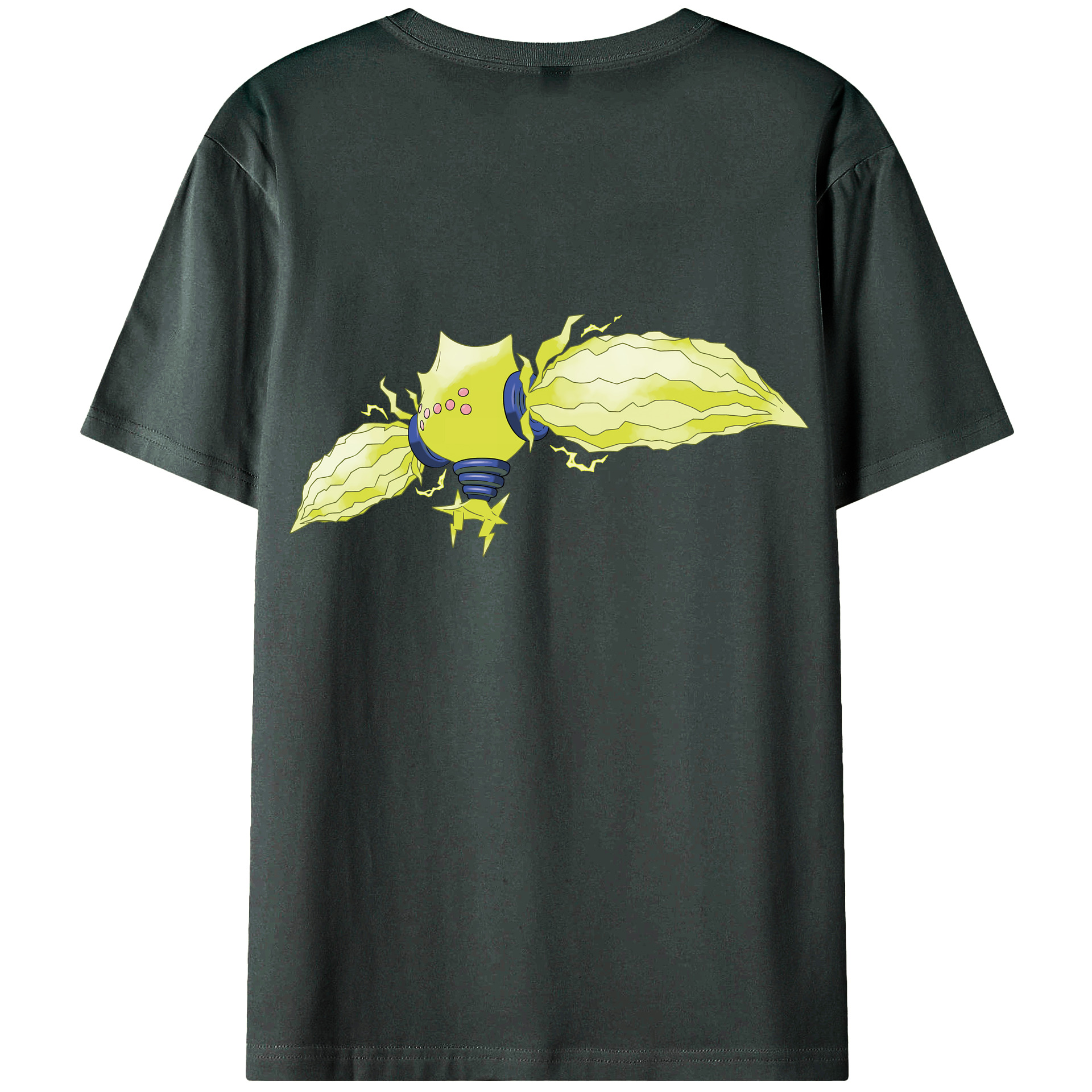 （画像用） ポケットモンスター Pokémon 綿100％ メンズ半袖Tシャツ（バックプリント） 通気性